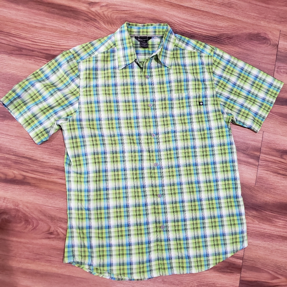 Marmot Green Plaid Men's Shirt Size Medium